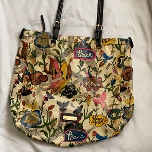 Sakroots Cream Peace Tote and Wristlet Combo